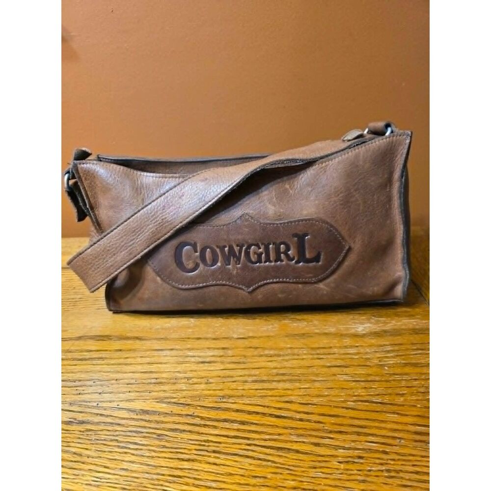 Rare Vintage Two Bar West Cowgirl Leather Shoulder Bag Texas Western YKK USA